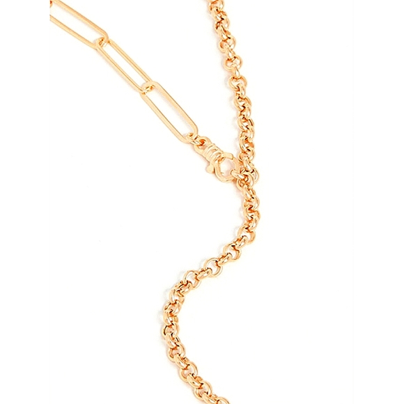 SALE Nwot Maison Irem "Emily" Necklace, Mixed Chain 18k Flash Finish Yellow Gold - Picture 3 of 6